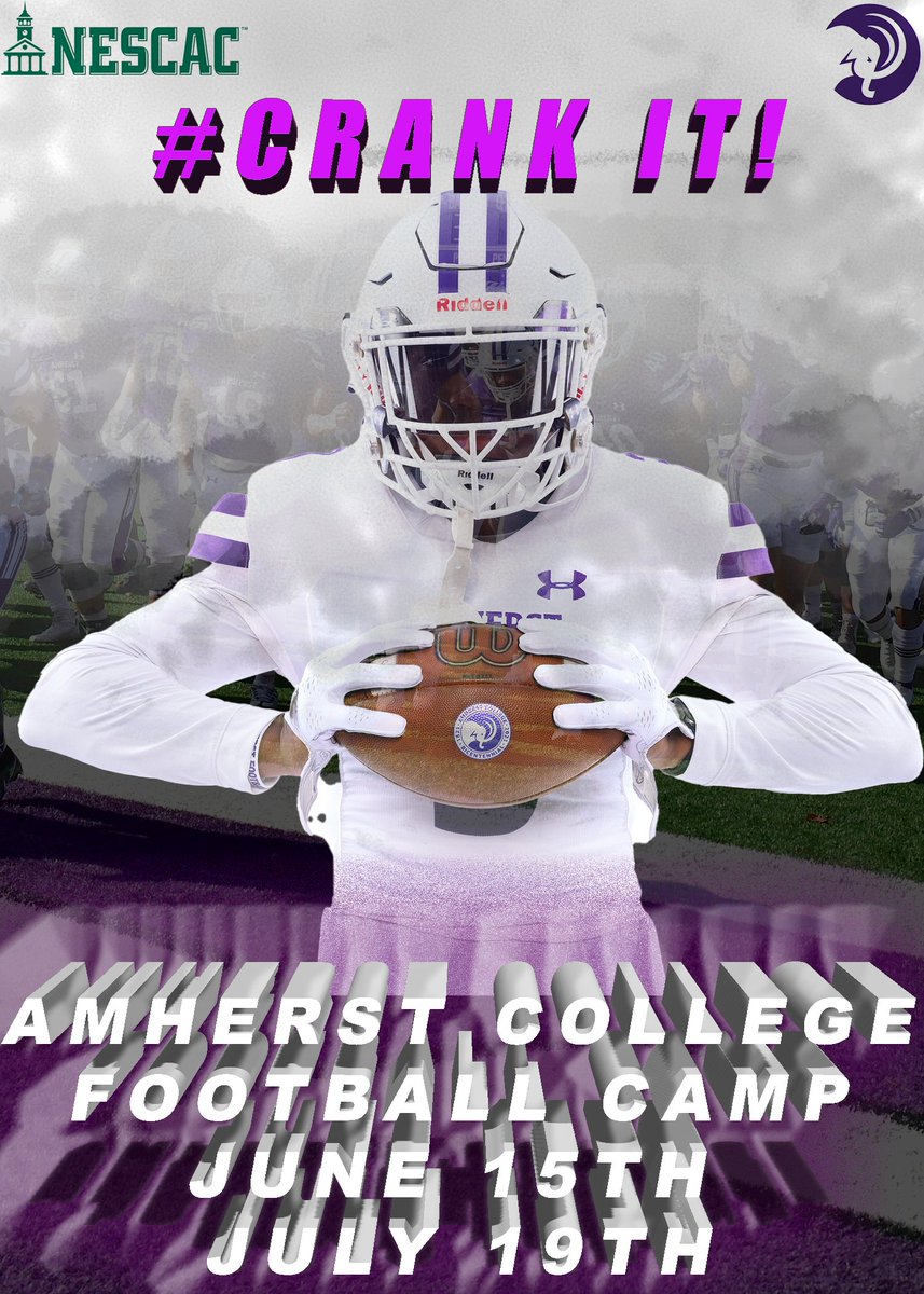 ‼️‼️‼️ ATTENTION 2025’S ‼️‼️‼️

AMHERST COLLEGE FOOTBALL IS HOSTING 2 PROSPECT CAMPS THIS SUMMER

JUNE 15TH AND JULY 19TH 2024

PRATT FIELD, 62 ORCHARD STREET, AMHERST MA, 01002

🏈SIGN UP NOW 🏈
           🔽🔽

oasyssports.com/AmherstFootbal…

#CRANKIT!!!
