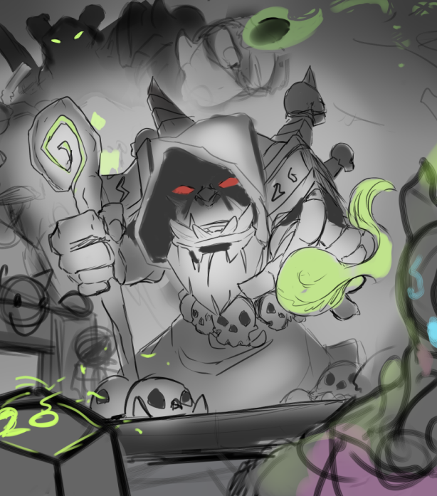 A little doodle of Gul'dan game piece 🎲 'Don't blame the character for his actions, blame the role player' #TCG #hearthstone #tabletopgames #Blizzard #Warcraft #WoW