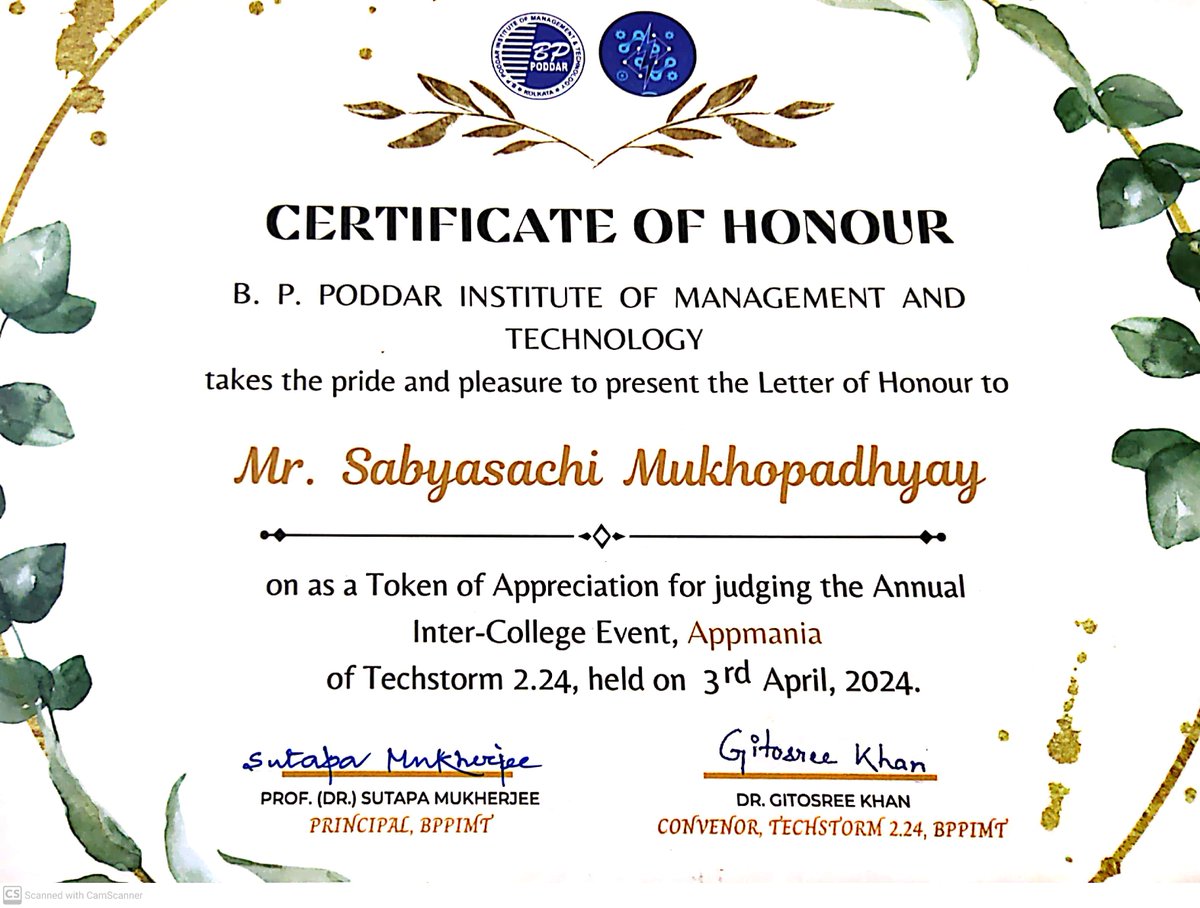 Thanks to #BPPIMTKolkata for inviting me as a #Judge for the #intercollegeevent, #Appmania.

#TechStorm #SabyasachiMukhopadhyay #ResearchScholar #CCDS #IITKGP @IITKgp #InstituteOfEminence #KGPIAN #TeachingAssistant #AI4ICPS #Software #innovation #Hackathon #CHANAKYAPhDFellow