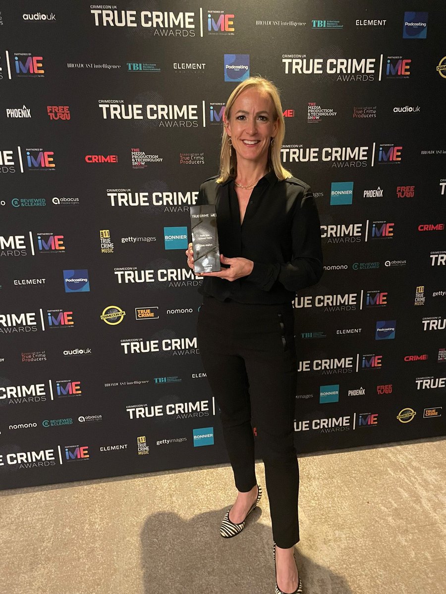 Woohoo I WON the Listeners Choice Award….Because of you lovely lot! Thank you all for voting! My listeners are THE BEST! Thank you so much! This means the world to me! And thank you @TrueCrimeAward #TrueCrimeAwards #CrimeAnalyst
