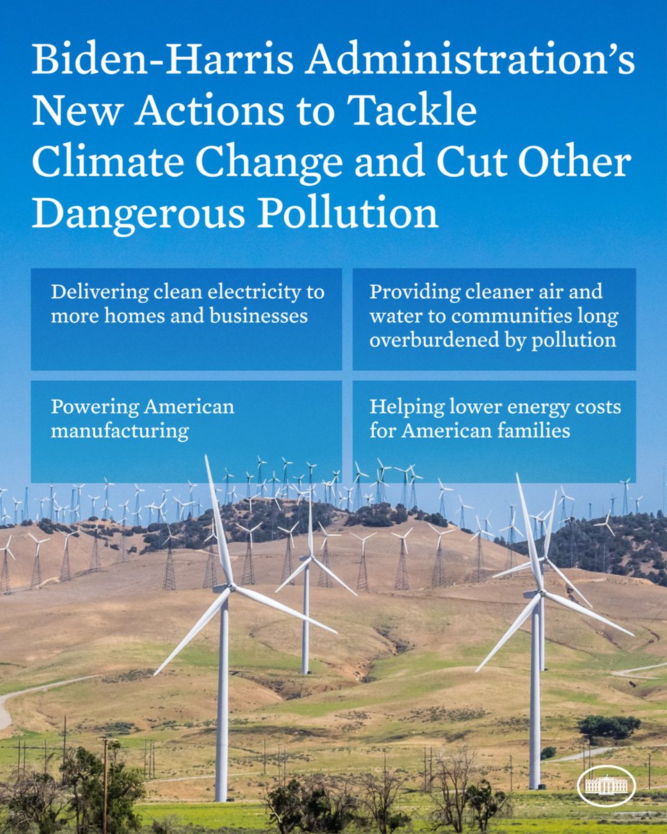 The power sector is responsible for a quarter of U.S. greenhouse gas emissions. Today, our Administration is announcing key actions to tackle climate change and other pollution, strengthen America’s electric grid, and boost clean energy deployment and manufacturing jobs.