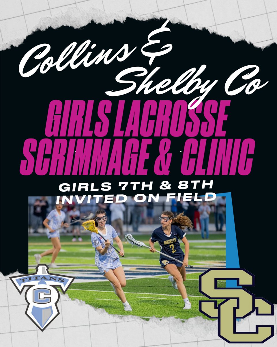MLCHS_Athletics's tweet photo. Come see what GIRLS LACROSSE is all about! 
Mon 04/29 MLCHS Turf Field - FREE ADMISSION - 6pm

Watch Collins and Shelby Co Girls LAX scrimmage and then host 7th &amp; 
 8th grade girls on field after game. Meet our team/coaches and learn to pass, catch &amp; shoot. @scps_activities https://t.co/QUd72LUqNo