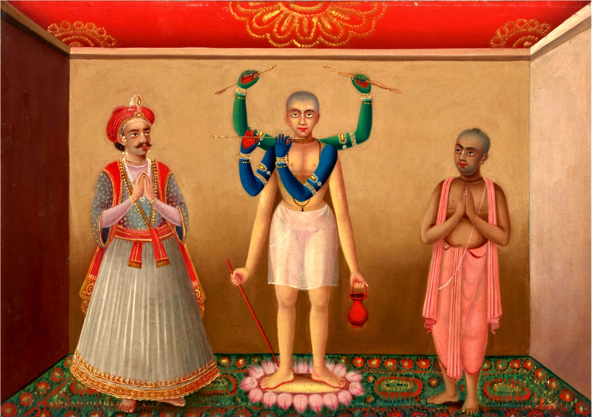 ষড়ভূজ গৌরাঙ্গ ( Shri Mahaprabhu imagined in his six-armed form) Bengal School A background to this , from Vaishnab Padabali নীলাচলে শ্রীগৌরাঙ্গ অচৈতন্য শ্রীচৈতন্য সার্ব্বভৌম ঘরে। গোপীনাথ পাশে বসি পদসেবা করে। সার্ব্বভৌম প্রভুমুখ আছে নিরখিয়া। ইনি কোন্ বস্তু কিছু না পায়…