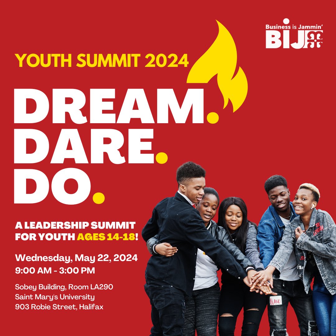 Join us at the Youth Summit: Dream, Dare, Do on May 22 at Saint Mary’s University! For information about sponsorship and booth opportunities, please email gemeda.marine@bbi.ns.ca @HRCE_NS #DreamDareDo Register today: forms.gle/XkPhJPXBe1jDsD… @bijyouth