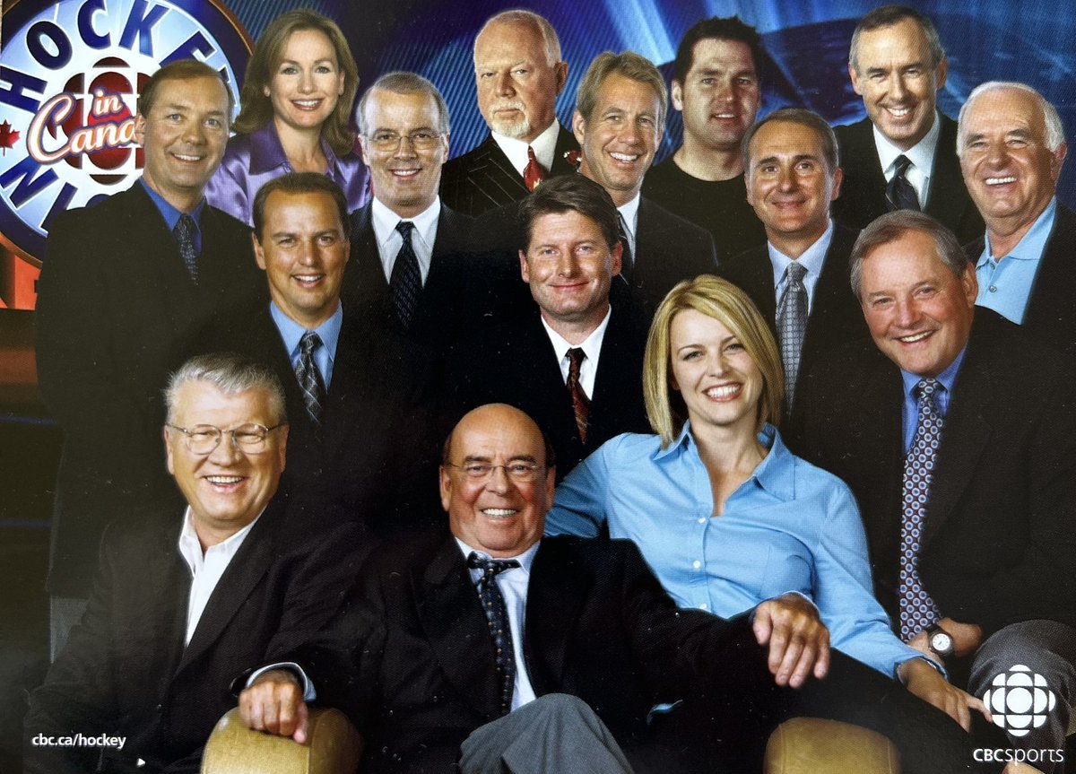 A sad day. Like all hockey fans I grew up listening to Bob Cole. Then was lucky to work w him at HNIC. I was so green. He was so kind. A fave memory-my 1st yr we had a team photo &amp; the photog had Bob &amp; I sit in the same chair &amp; we got the giggles.  He was a nat’l treasure.
🐐🎙️🏒