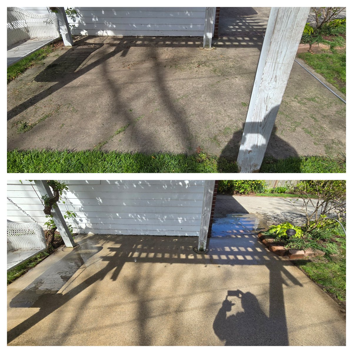 EandSPowerWash's tweet photo. 2 Patio Surface Cleaning/Washing in Redford, Michigan low spot so the water is still there fyi #BeforeandAfter #PowerWashing #PressureWashing #PatioWashing #PatioCleaning #PatioSurfaceCleaning #PatioSurfaceWashing #SurfaceCleaning #SurfaceWashing #ExteriorWashing https://t.co/K0fPae4XKw