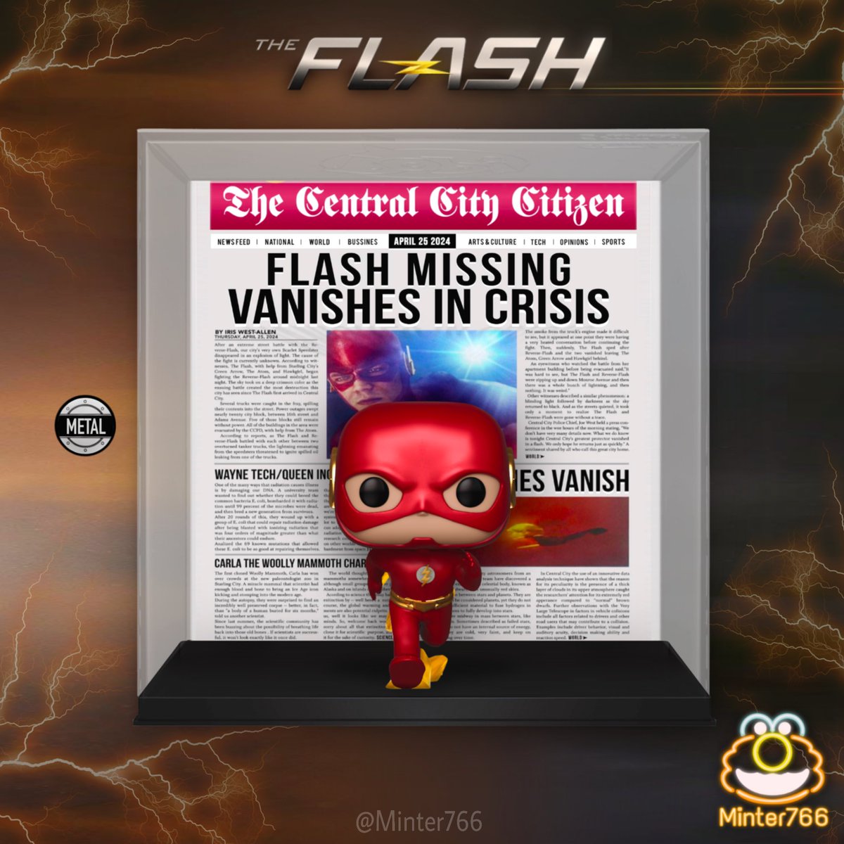 Flash Missing Vanishes in Crisis (Newspaper Cover).