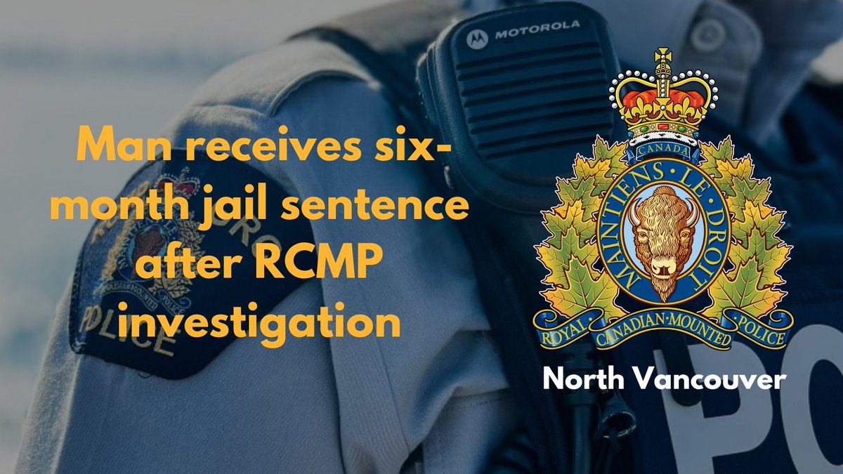 Man receives six-month jail sentence after #NorthVan RCMP investigation. Our highly trained investigators and front-line officers will continue to tirelessly pursue criminals leaving no stone unturned. Link to release: bit.ly/49NMneg