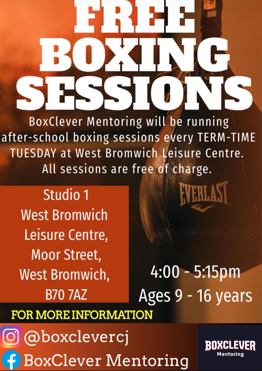 💥 WE ARE BACK💥 We are delighted to announce that our FREE Boxing in the Communty sessions will be returning to WBLC every Term-Time Tuesday starting from next week!! A big thank you to @WestMidsVRP for their continued support with making this happen.