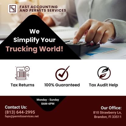 floridafaps's tweet photo. Attention, truckers and transportation companies, the clock is ticking and April 30 is the last day to report the IFTA  1st Quarter of 2024 . If you haven’t reported it yet, please call us now and we will help you to keep you in track, and updated to avoid late fee penalties. https://t.co/EkGQS0OxpD