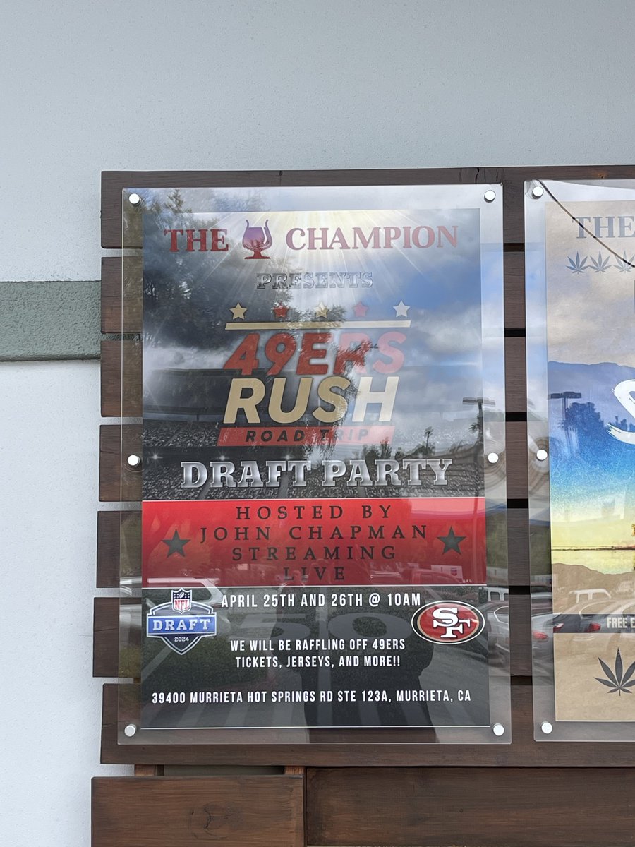Come out and Watch the Draft with @JL_Chapman and the 49ers community at The Champion Bar!