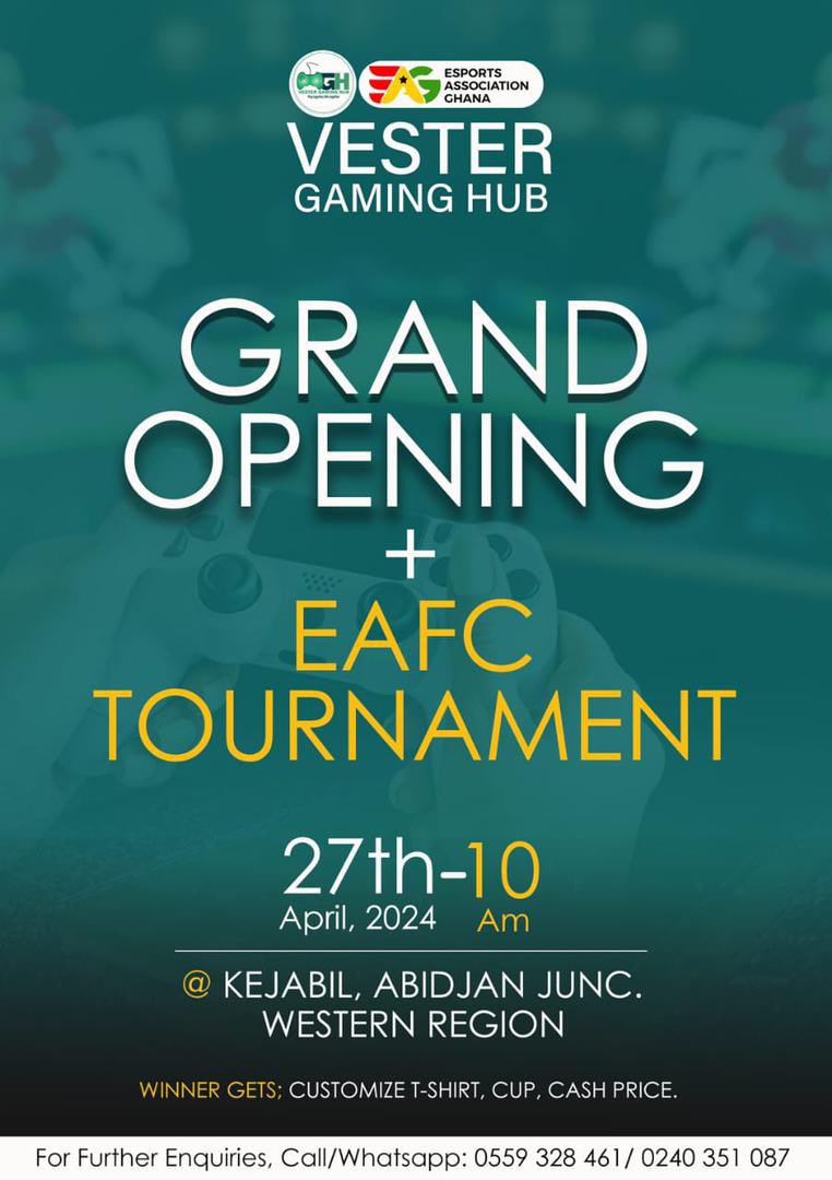 🎮 Get ready to level up your gaming experience! 🚀 The newest gaming hub in Taadi, Western Region, is about to blow your mind! 🎉 Join us for the grand opening and dive into electrifying EAFC tournaments! 🏆 With amazing prizes up for grabs, Don't miss out !!!🎮🔥 #esports #eafc