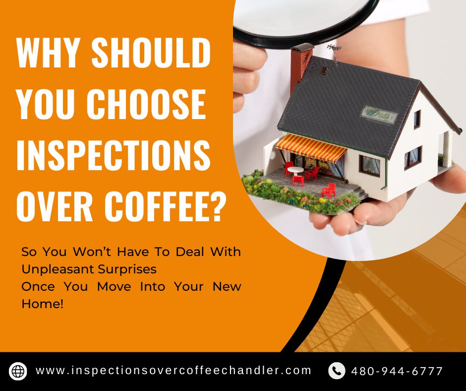 Why choose inspections over coffee? ☕️ Avoid unpleasant surprises in your new home! Our thorough inspections ensure peace of mind so you can move in worry-free. #HomeInspections #Inspectionovercoffee

Schedule your home inspection with us! 
🌐inspectionsovercoffeechandler.com/contact-us/