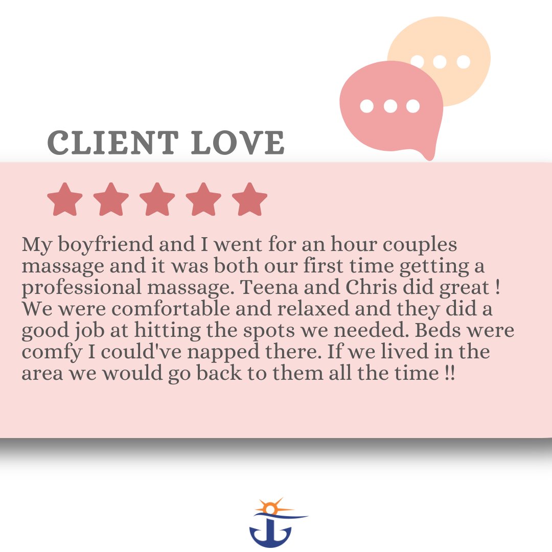 Thank you😍
#clientreview #love #couplesmassage #vacation #smallbussiness #virginiabeach