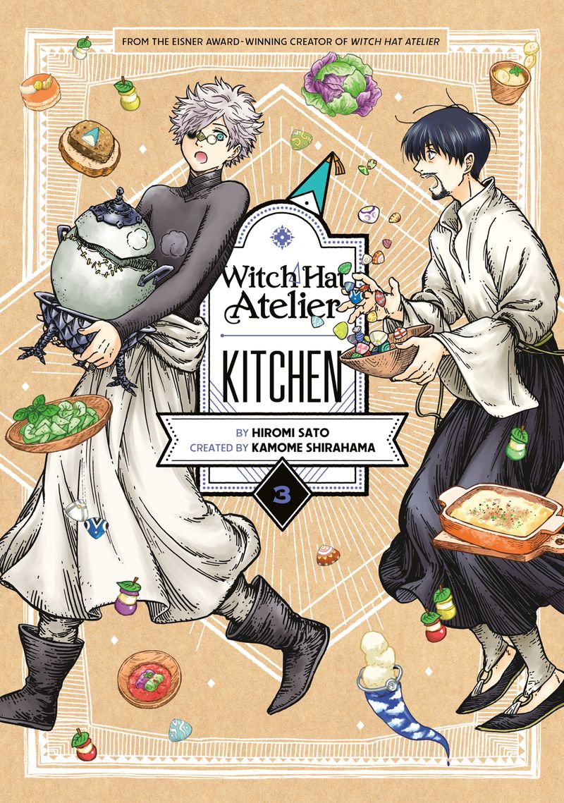 NEW Kodansha Print+Digital: 🔮#WitchHatAtelier Kitchen Vol 3🔮 By @satohiromi2010 and @shirahamakamome 🥘Whether morning, noon, or night, at home or away from the atelier, witches Qifrey, and Olruggio never fail to bring delicious meals to the table. ow.ly/c6LU50RlEpt