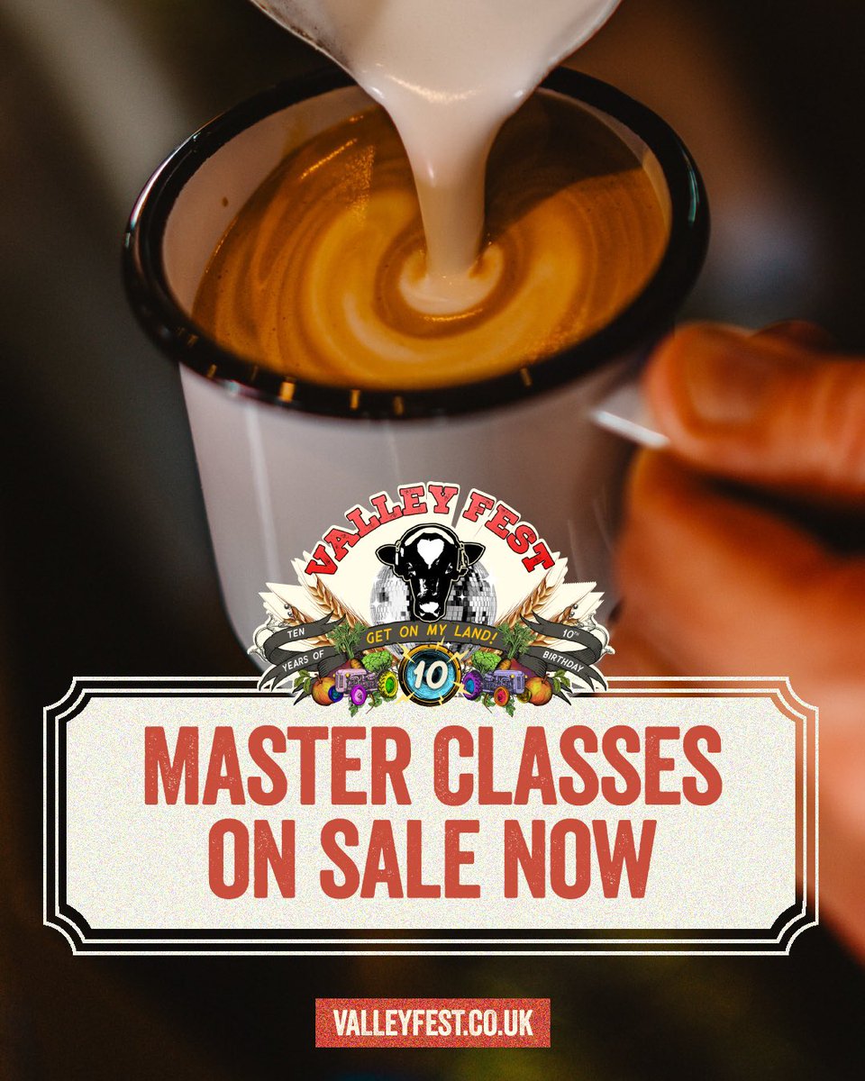 Leave our masterclasses with knife-sharp skills, loads more know-how and tons of fun facts. This is your chance to roll up your sleeves and get stuck in.

Booking: bit.ly/VF24Masterclas…

#valleyfest2024 #getonmyland #arcadiaspectacular