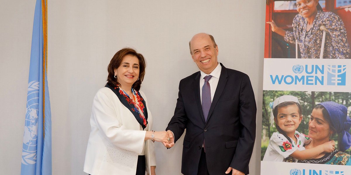 Great to meet H.E. Omar Zniber, President of the Human Rights Council @UN_HRC. With gender equality backlash on the rise, we discussed how @UN_Women can best support the work of the Council and defend the rights of women and girls globally.