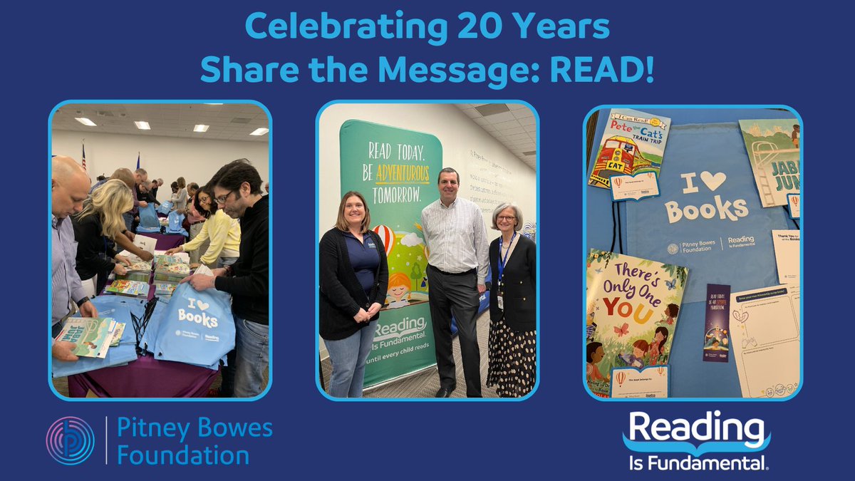 This is National Volunteer Week & #RIF is proud to showcase one of our partners for over 20 years, @PitneyBowes. Celebrating the dedicated employees who shared their time & #readingjoy by volunteering to prepare #literacy kits for upcoming #book celebration events. #ReadwithRIF