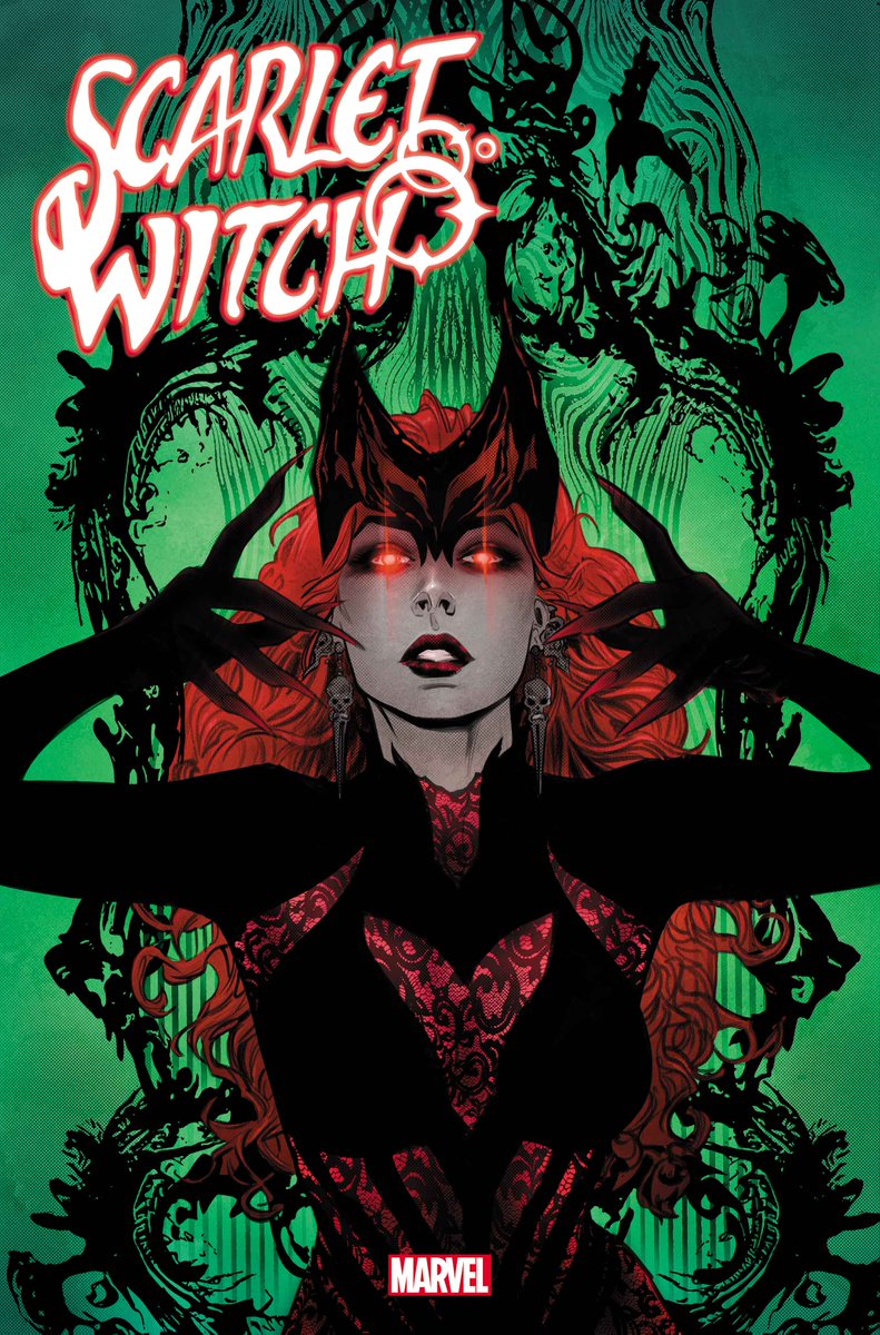 This summer, Lore - Wanda’s demonic counterpart from 1994’s Scarlet Witch limited series - returns in @thesteveorlando’s 'Scarlet Witch' run, with a new design by @rdauterman! 🧵