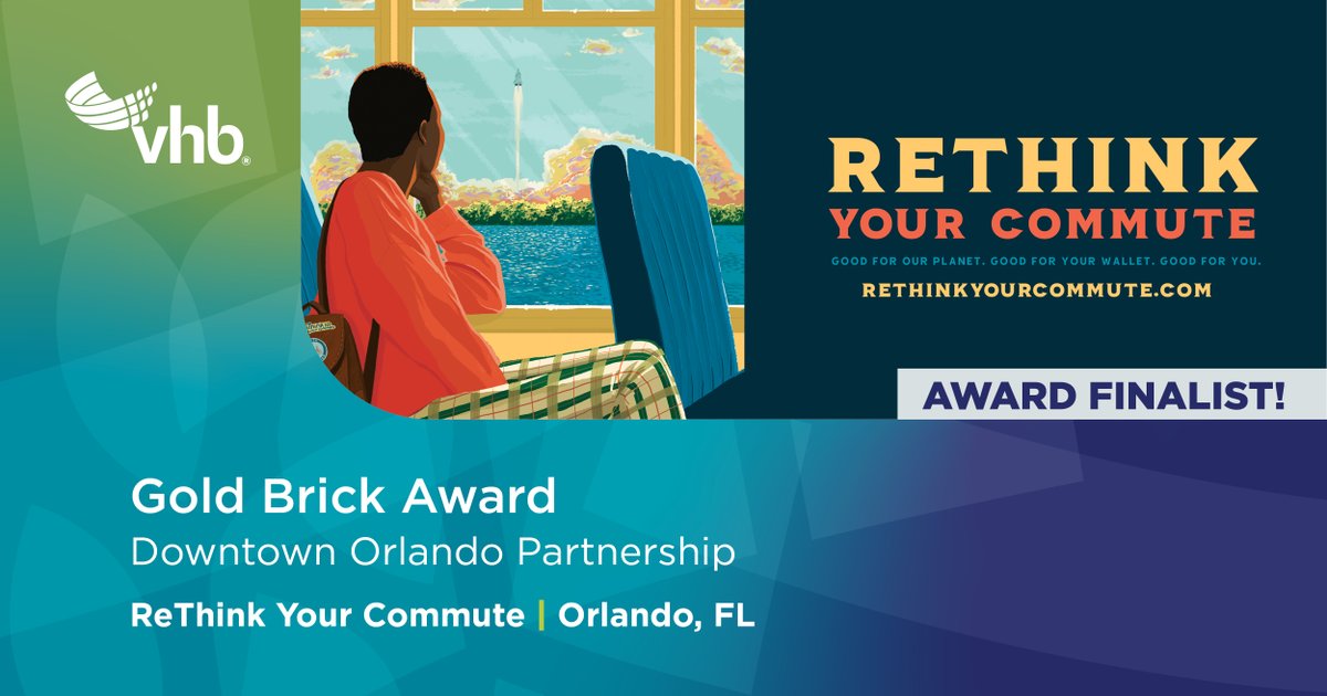 The @DOPOrlando recognized the @reThink_CFL Retro Look Campaign as a Golden Brick Award finalist earlier this week! VHB partners with @MyFDOT on the program, helping people make informed decisions about how, when, and where they travel. Learn more: bit.ly/3waylpg.