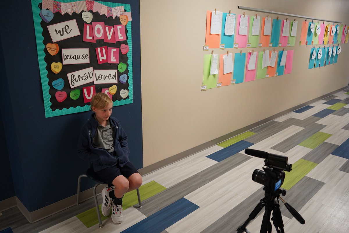 FBA_Middle's tweet photo. For the upcoming Legacy #FBAChapel, our #FBAGrade8 students interviewed a few #FBAGrade2 students to ask them what each @FBAcademyTX portrait of a graduate quality means to them. It's great to see our students #FBALead #FBACreate-ive projects like this one! #WeAreFBA https://t.co/RVSvyty6Wv