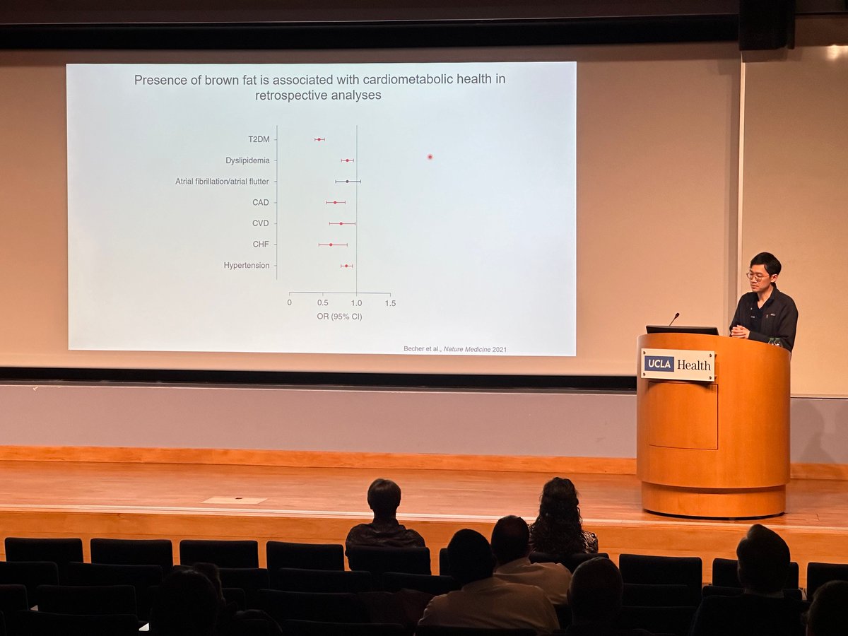 .@skinnyfatPhD elaborates that brown fat is associated with cardiometabolic health, but current approaches to activate brown fat lack specificity.