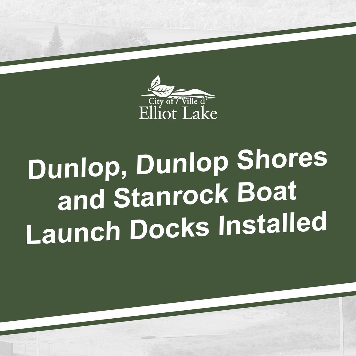 The Boat Launch Docks at Dunlop, Dunlop Shores and Stanrock have been installed. Other boat launch docks will be installed as conditions allow.