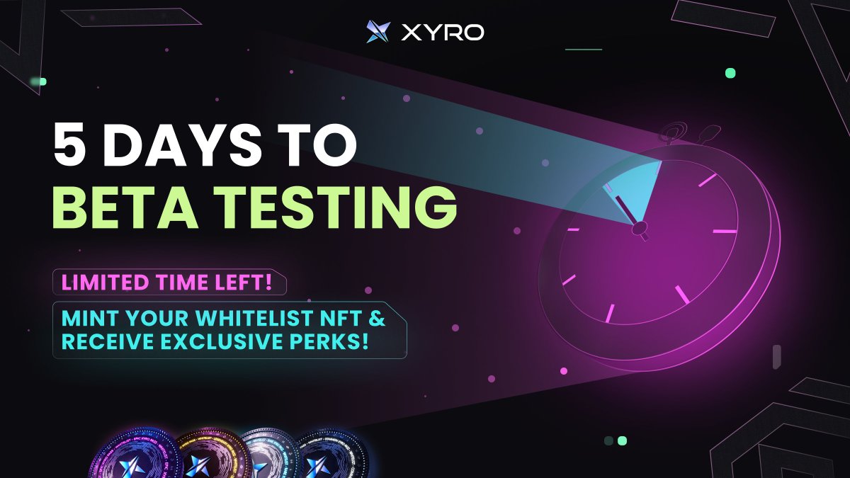 Beta Testing Launch & Competitive Airdrop Coming Soon! ⏳ Limited Time Remaining to Mint Your Whitelist NFT!