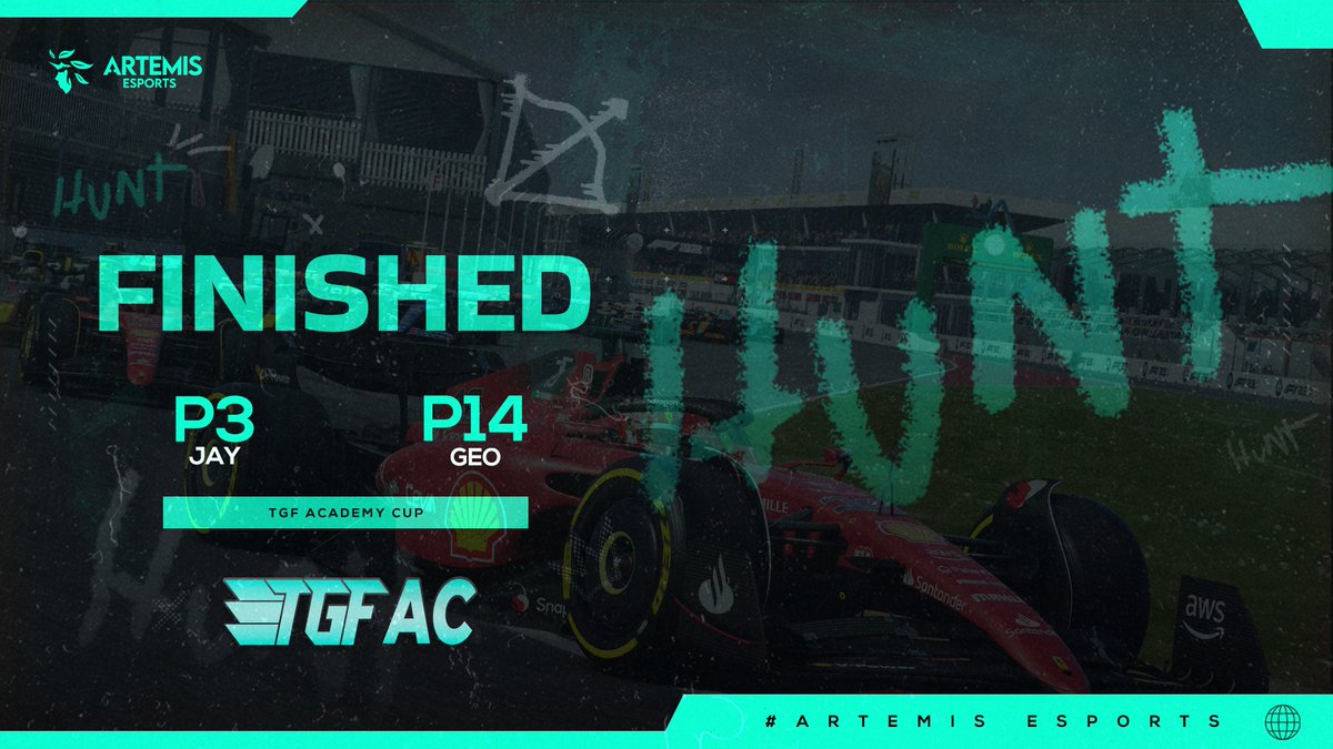 [#ARTEMISF1]

A strong showing from Jay to finish P3 while Geo stuck in incident in the pack caused him to drop further down than intended. However an overall good end to the season! 🏹

#OnTheHunt
