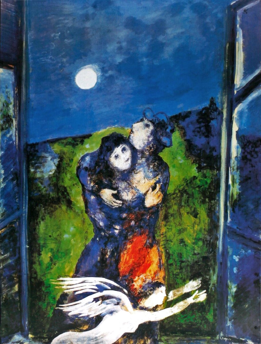 Marc Chagall - Lovers in the Moonlight