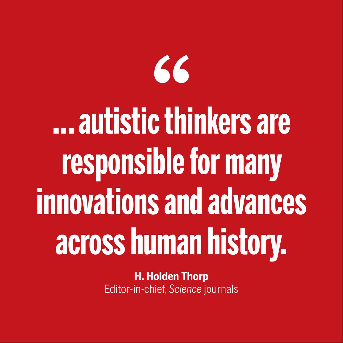 'If we really want the best talent in science, then let’s foster environments across the scientific enterprise that invite neurodiversity and recognize the strengths of neurological differences,' writes H. Holden Thorp in this week's #ScienceEditorial. scim.ag/6JD