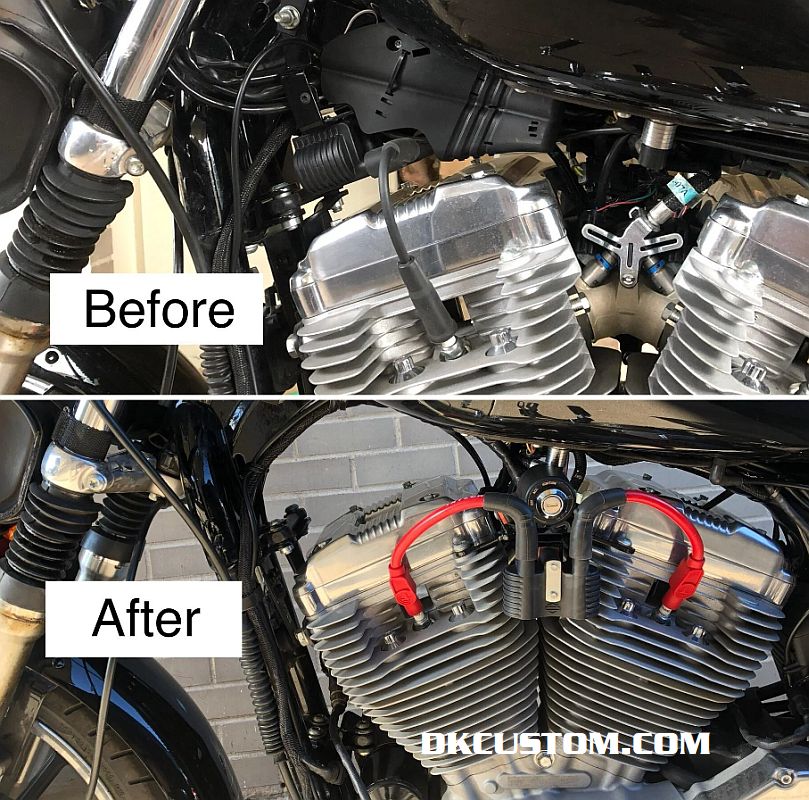 Custom Review - Coil & Key Relo 'Love this product. Coil relocation Coupled with Ignition Switch Relocation and 409 Spark Plug Wires... Tuck Main Wire Harness under Gas Tank... Perfecto.' -Damian #bikelife #harleydavidson #motorcycle