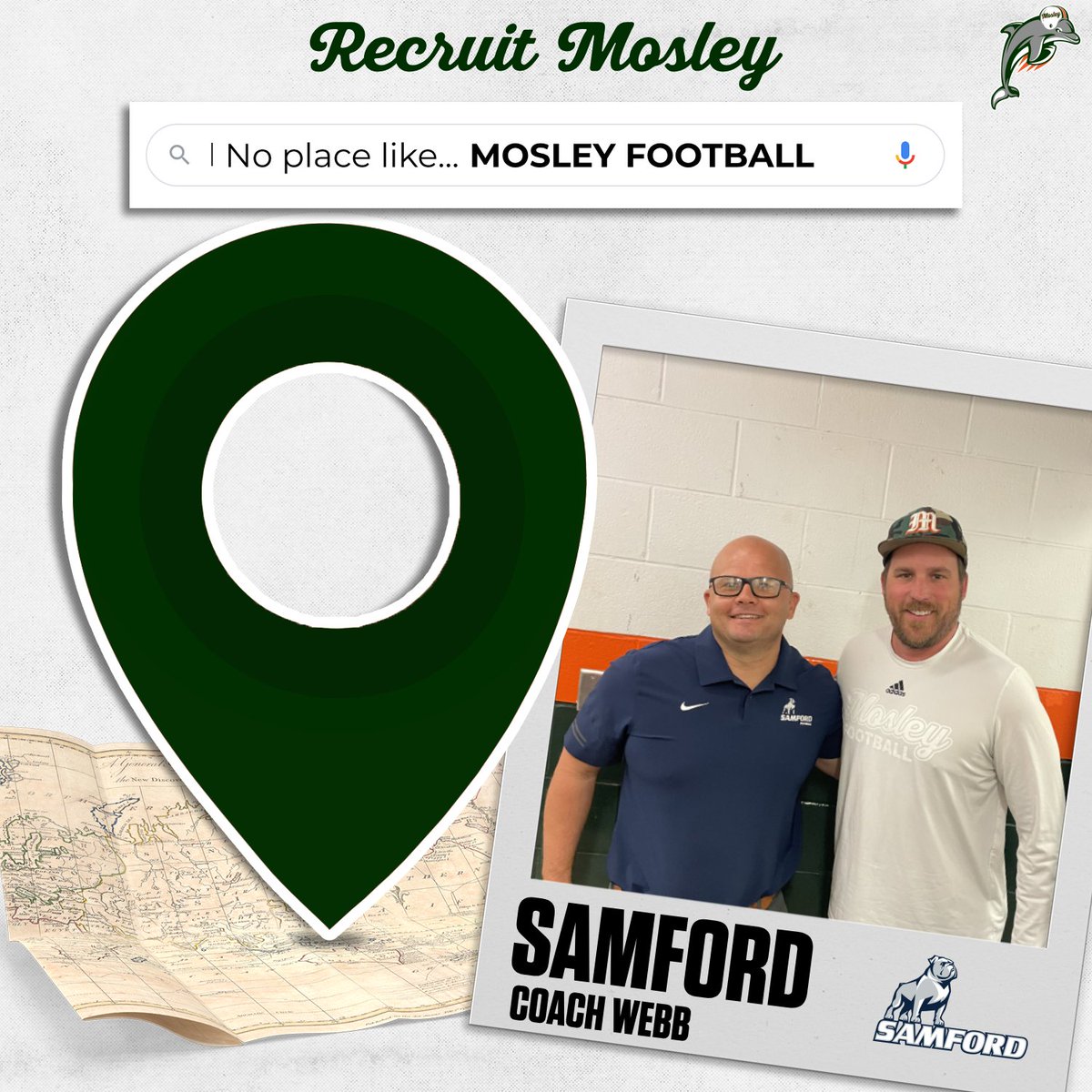 Thank you to @Coach_kwebb from @SamfordFootball for stopping by to see our players at Mosley Football #MosleyMade