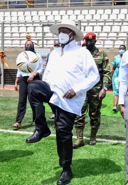 After the show he put up at Nakivubo stadium. Do you think that our President fits to be in Uganda cranes team?😂