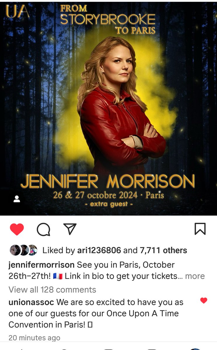 Jen posting about the ouat con - am I dreaming? ❤ #JenniferMorrison #OnceUponATime #OUAT