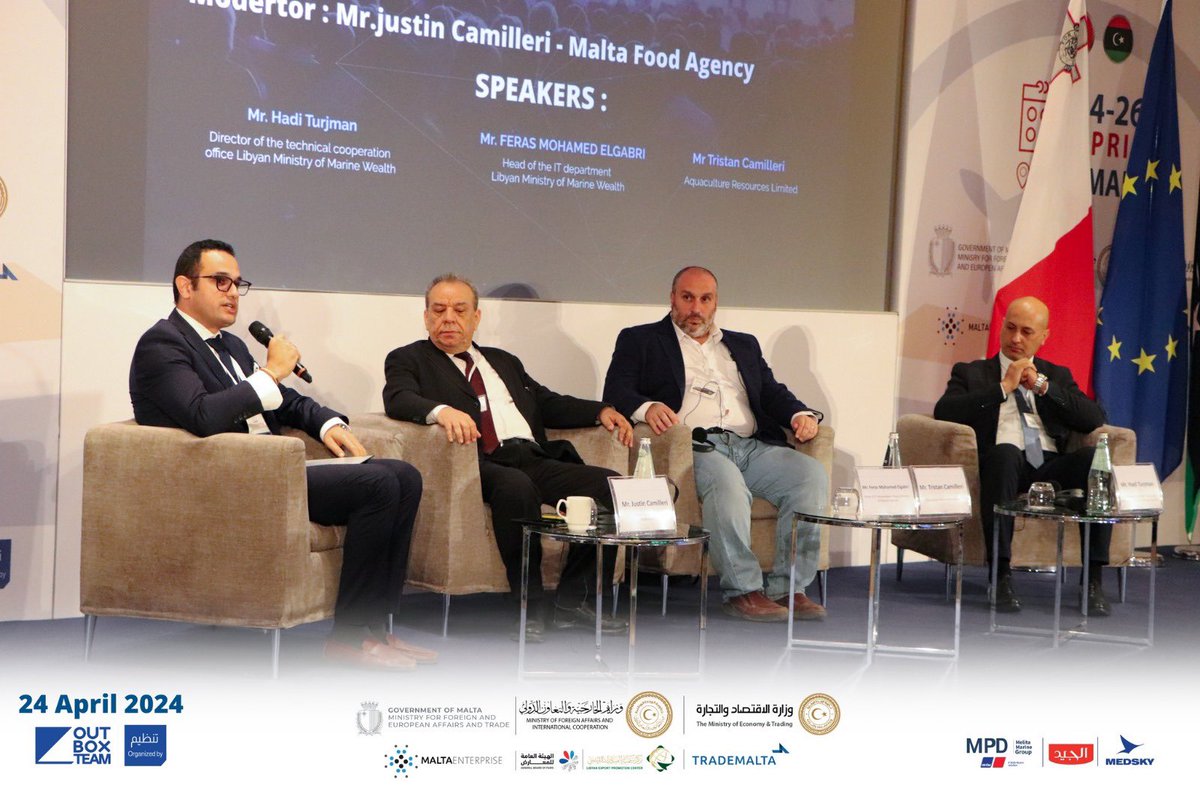 ilpaggi's tweet photo. Had the pleasure of moderating a session during the Libyan-Maltese Forum for Trade and Export. It was a great opportunity to meet interesting parties from both Libya and Malta and discuss opportunities for investment, cooperation, research and sustainability. https://t.co/GLYfFAGnTr