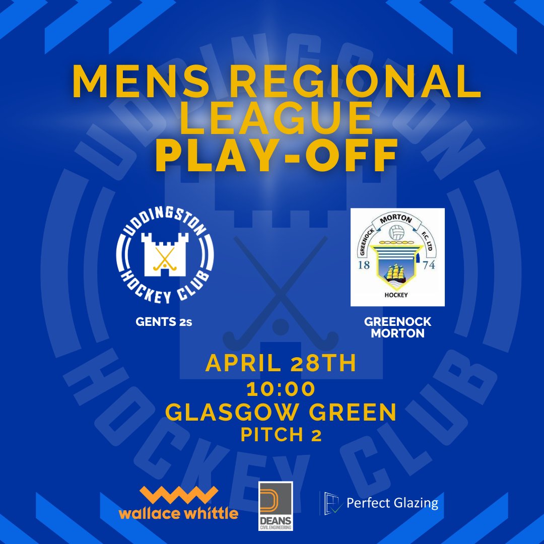 There is just one fixture this weekend and it is big! 💛💙 Our Perfect Glazing Gents 2s are in the promotion play-off this weekend at Glasgow Green. You can find the tickets on the Scottish Hockey website seetickets.com/event/grand-fi… #uddyfamily @scottishhockey