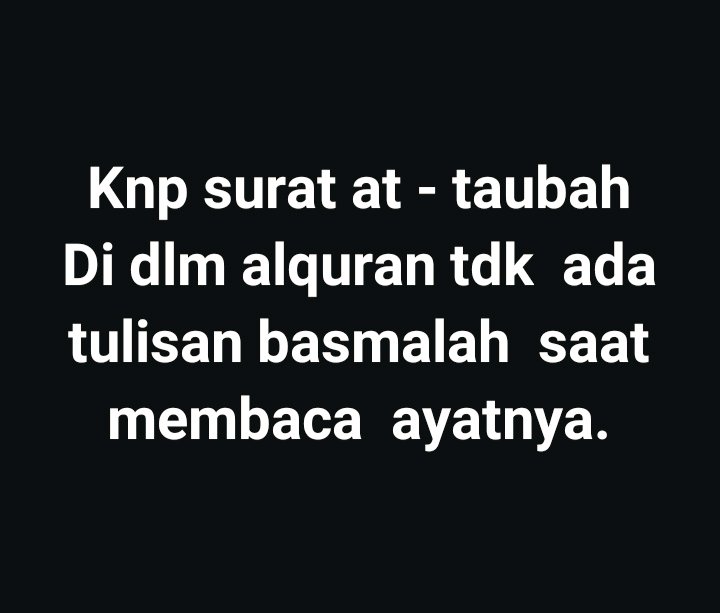 Adakah yang mengetahui alasannya ?