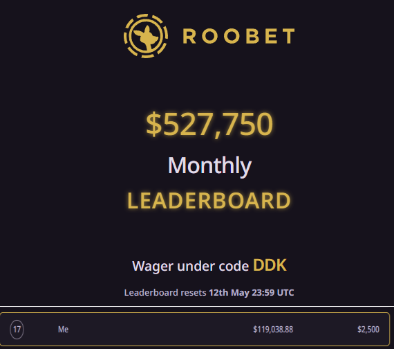 Waaait... i just won 1k and u telling me i will recieve another 1k just bcs im under DDK on @Roobet ? That sounds crazy right? You know what's crazier? At the same time im getting 2.5k for leaderboard? U dont believe? Check -> prodigyddk.com/challenges @ProdigyDDK @DDKRewards