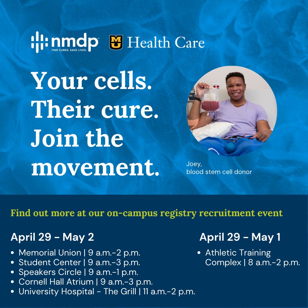#DYK 70% of patients needing a stem cell transplant don’t have a fully matched donor in their family? They depend on @NMDP_org to find a donor. Visit one of our bone marrow registry events from April 29 to May 2, or register online to make a difference: brnw.ch/21wJbz0