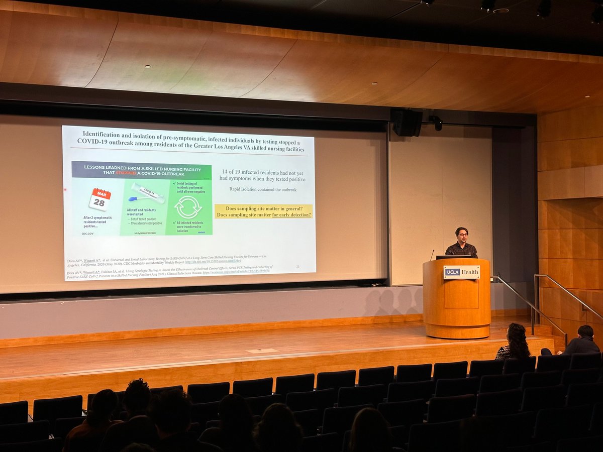 Up next is Alex Viloria Winnett (@alex_winnett) who shares insights from his community-based COVID-19 household transmission study, which included daily collection of specimens to understand viral load dynamics and inform testing strategies.