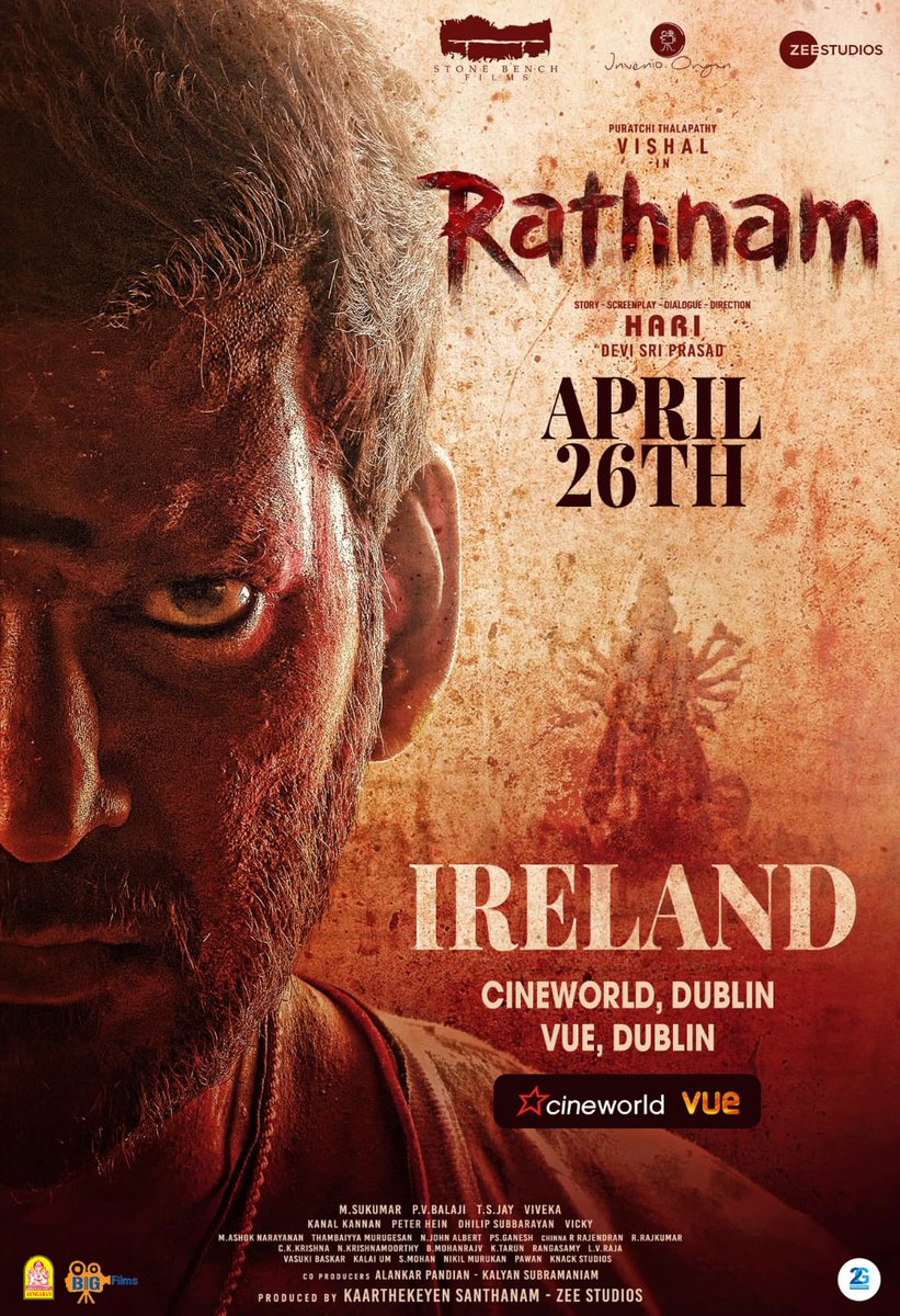 #RathnamFromTomorrow Get ready, folks - the dynamic duo of #Vishal and Director #Hari are about to take the #UK (and the whole world) by storm with their latest creation, #Rathnammovie ! 🎬 We're talking edge-of-your-seat thrills, laugh-out-loud moments, and more plot twists