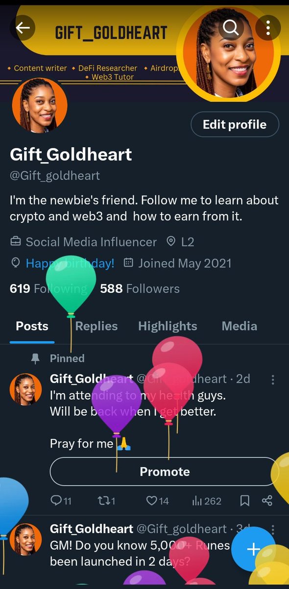 Look, I got balloons today!

Yeah; I know it's late but I just came online 🤷

I'm thankful for life. 
My health has improved too and I'm grateful for that.

Thanks frens for checking up on me. I see all your messages and prayers and I deeply appreciate 🙏

Happy birthday to me!