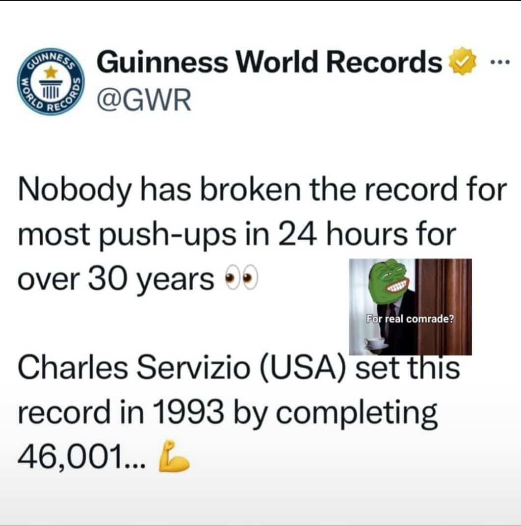 I am canvassing for encouragement to do this 😇

#guinessworldrecord