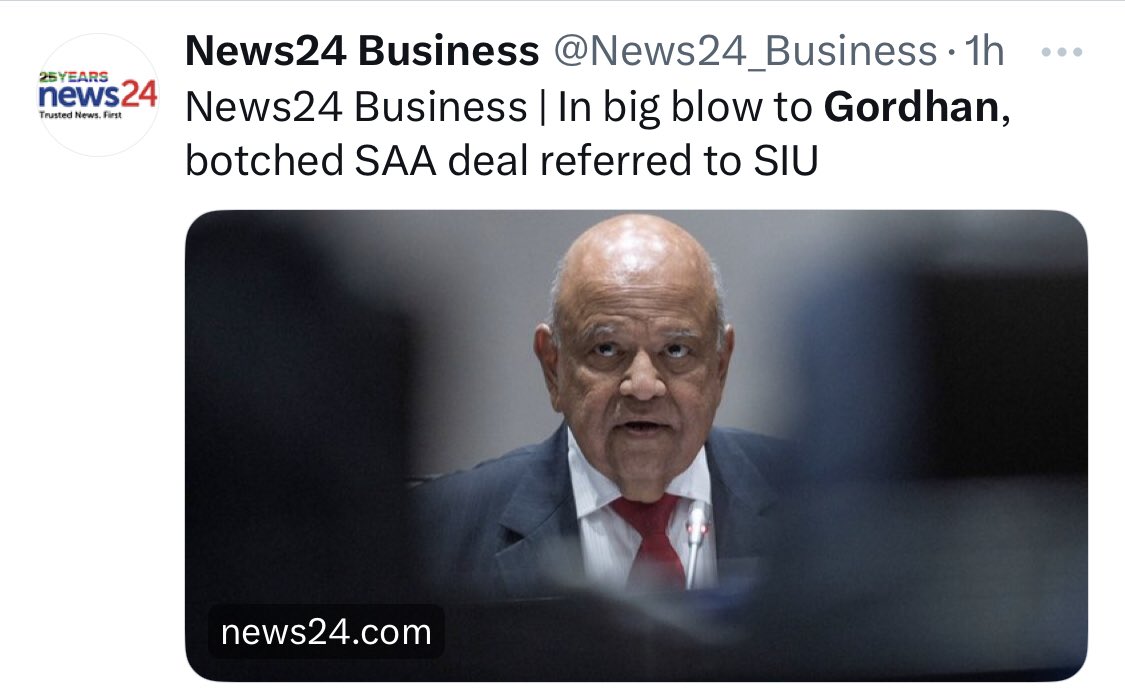 [BREAKING NEWS] Kancane Kancane Uyangena Ejele Lo. They Better Hurry, Before We See Another Jooste. 

“In Big Blow To Gordhan, Botched SAA Deal Referred To SIU.”

Truth will come out. 

#SAATakatsoDeal #SAATakatsoScandal #PravinGordhan