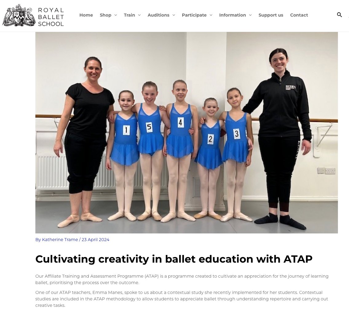 A wonderful article about our amazing ballet teacher @manesemma and delivering the ATAP programme from the @royalballetschool 🩰 Read more here - royalballetschool.org.uk/2024/04/23/cul… #bedesproud #affiliatetraining #royalballet bedes.org/legat