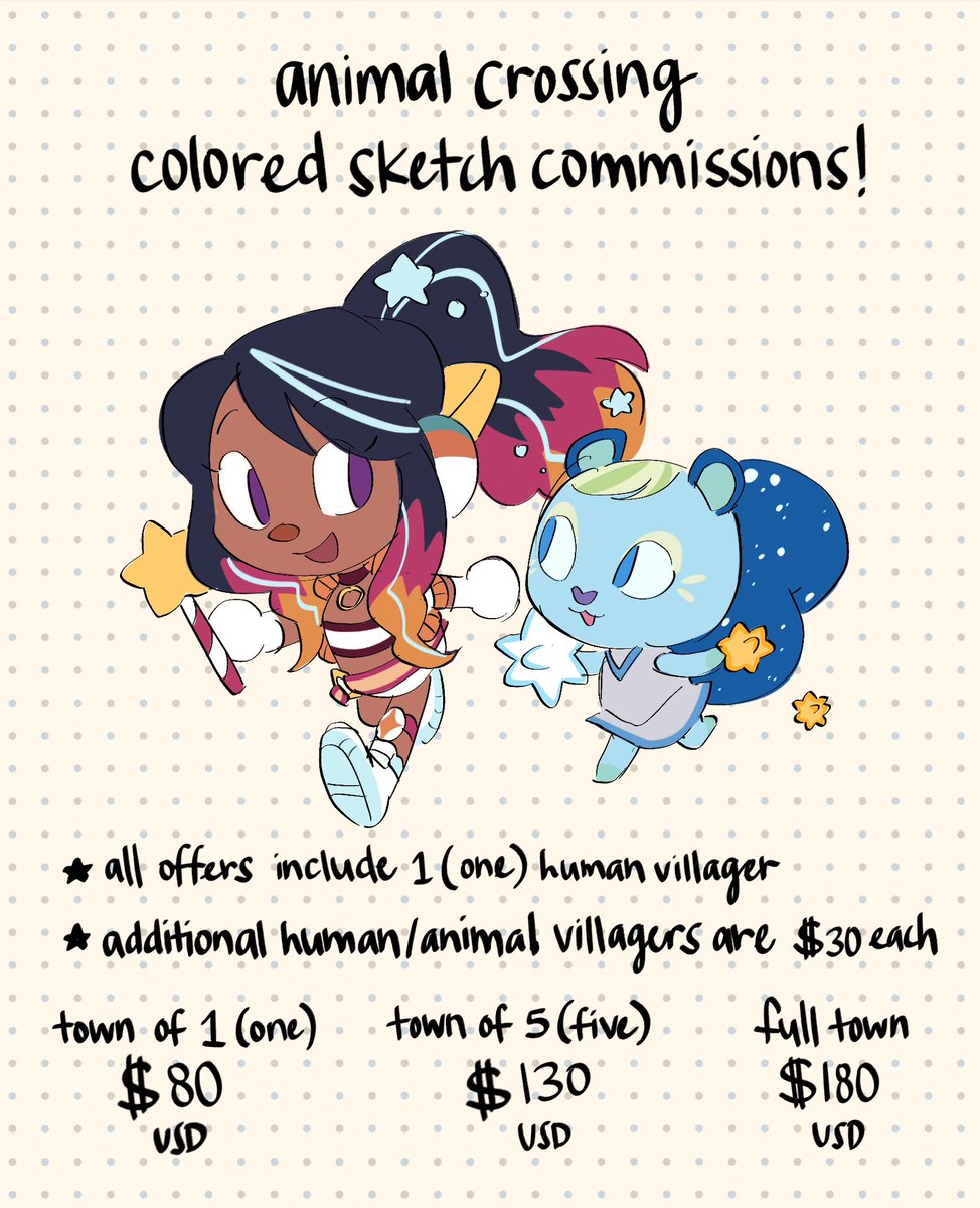 ☀️hey guys!! my full body, pokemon, and animal crossing commissions are open!!☀️ i’ll have 10 slots available and i’ll be taking payment upfront through paypal. email me at ameetoedraws@gmail.com for inquiries and questions!