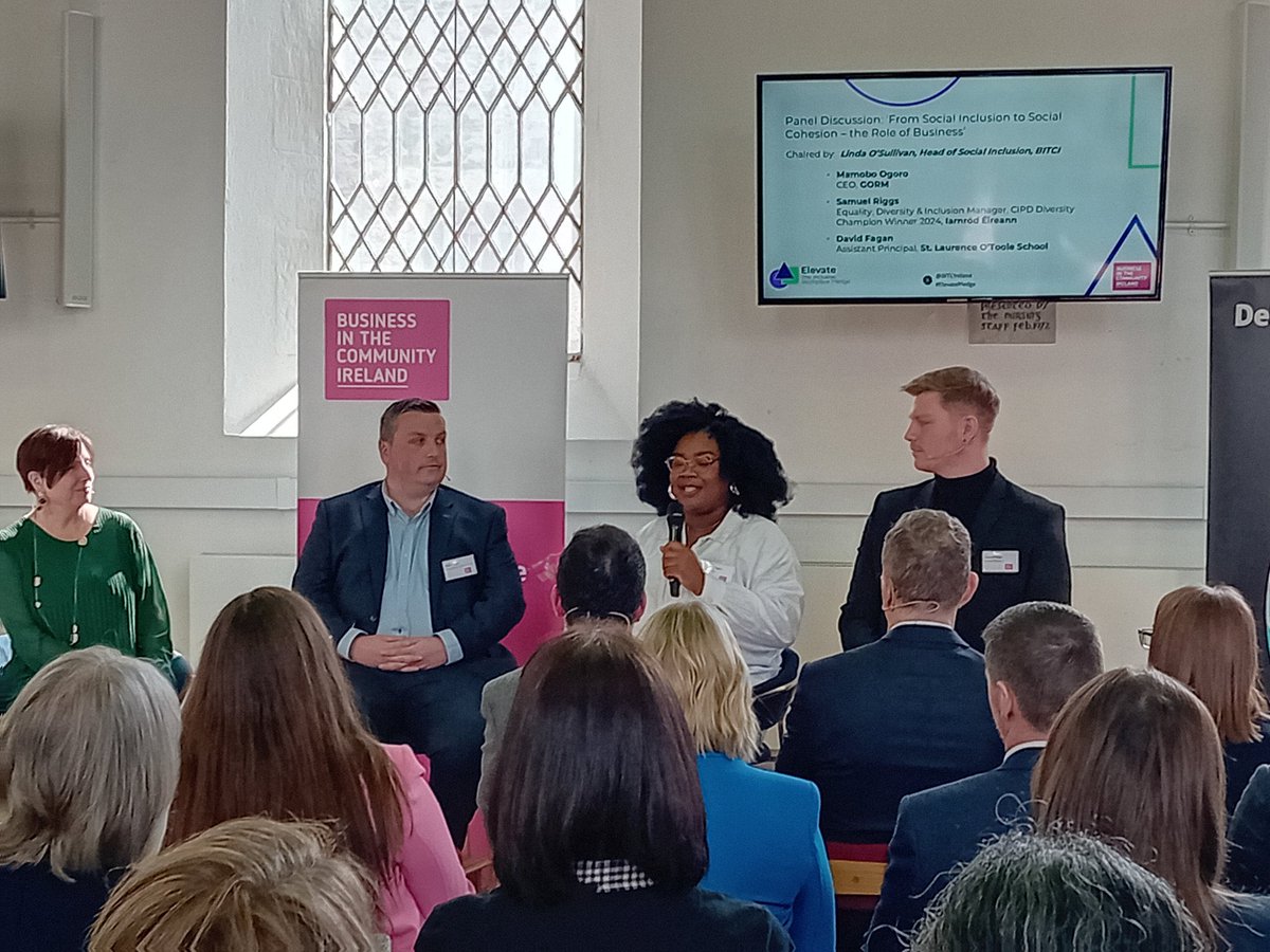 Mamobo96's tweet photo. Delighted to speak today at the #ElevatePledge Report Launch by @BITCIreland, a pledge made by companies committed to Inclusion.

Honoured to share my story with @GormMedia and how we support organisations to #unify across differences! #edi #Inclusion #dei https://t.co/Ge0tTC3C4s