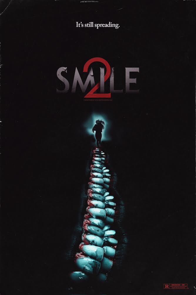 Smile 2 poster art. #TheHorrorReturns #TheHorrorReturnsPodcast #THRPodcastNetwork #Horror #HorrorMovies #HorrorFilms #HorrorTelevision #HorrorSeries #HorrorPodcast #HorrorFamily #MutantFam #Smile2 #ParkerFinn #CreepyDuckDesign