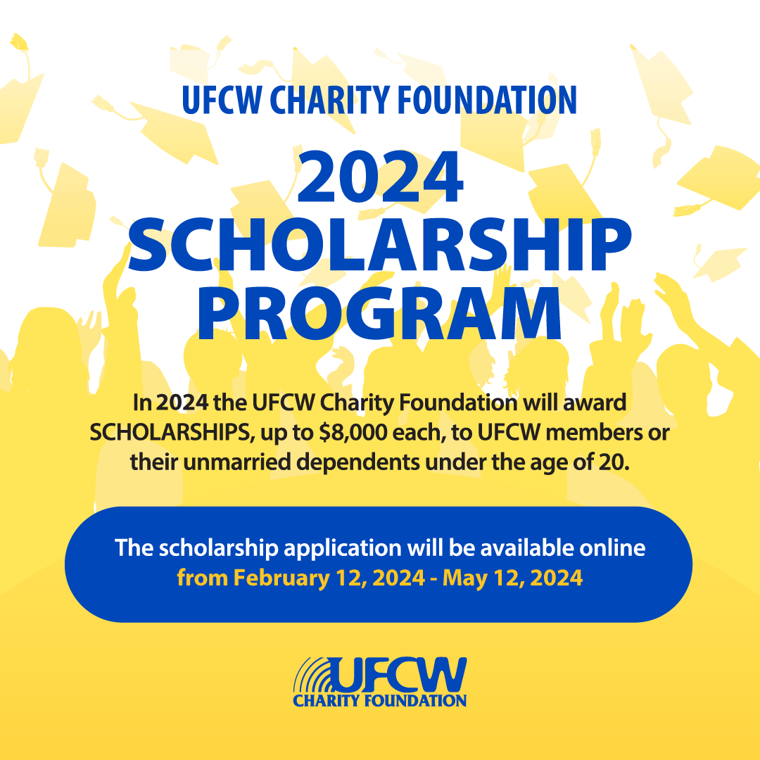 Don't miss your chance to apply for this year’s UFCW Charity Foundation scholarship! UFCW members or their immediate family are eligible. Learn more: bit.ly/3nv60Ff